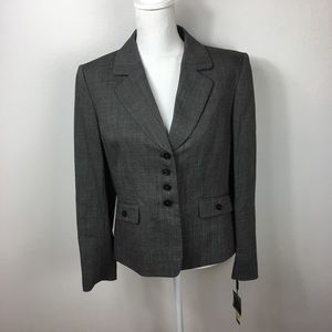 Tahari ASL 100% Wool Grey Blazer Size 12